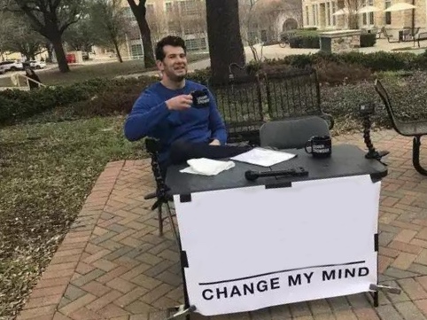 Change My Mind meme about Sola Wood Flowers