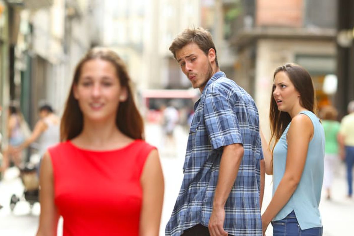 Distracted Boyfriend meme about Sola Wood Flowers