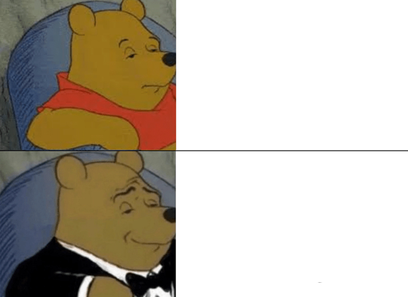 Tuxedo Winnie The Pooh meme about Sola Wood Flowers